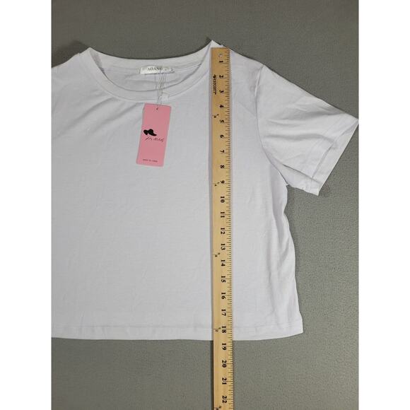Aoang Womens Summer Crop Top Short Sleeve Round Neck T-Shirt Loose Fit Small - Picture 4 of 7